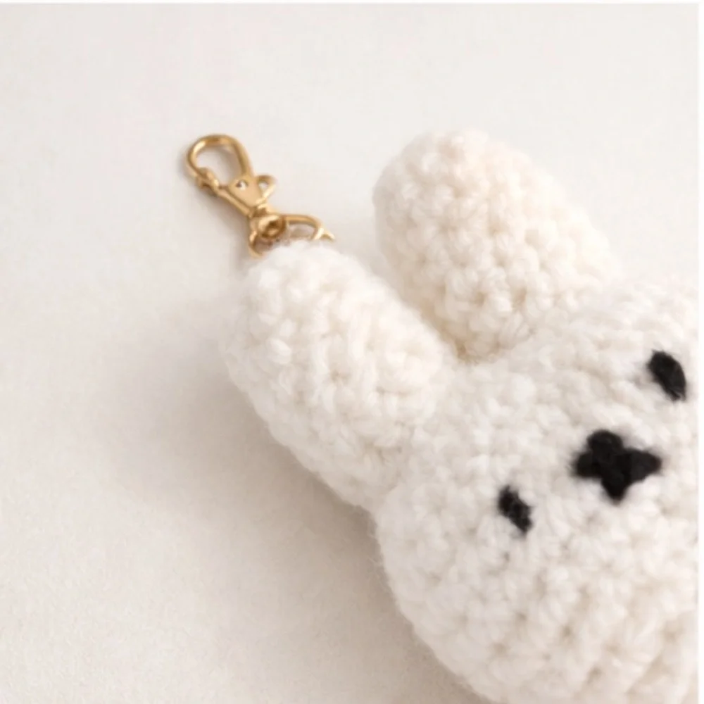 Handmade Crochet Bunny Keychain – Miffy Inspired Amigurumi Bag Charm - Picture 3 of 4